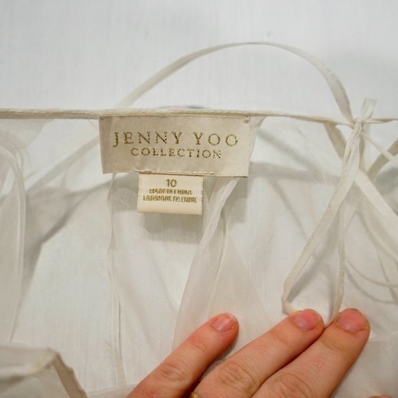 Jenny Yoo Collection Sheer Layered Tied Wedding Over Skirt | Size 10 - Picture 1 of 3